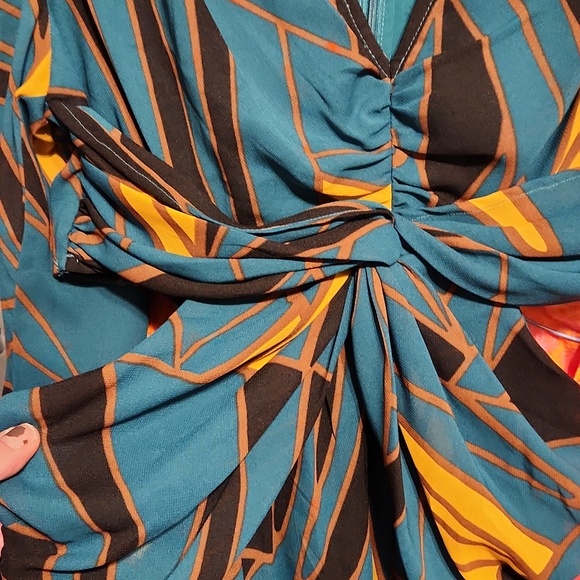 ❤️ RANNA GILL ANTHROPOLOGIE SIDE CUT-OUT ABSTRACT FLORAL MIDI DRESS, MEDIUM - Picture 6 of 13